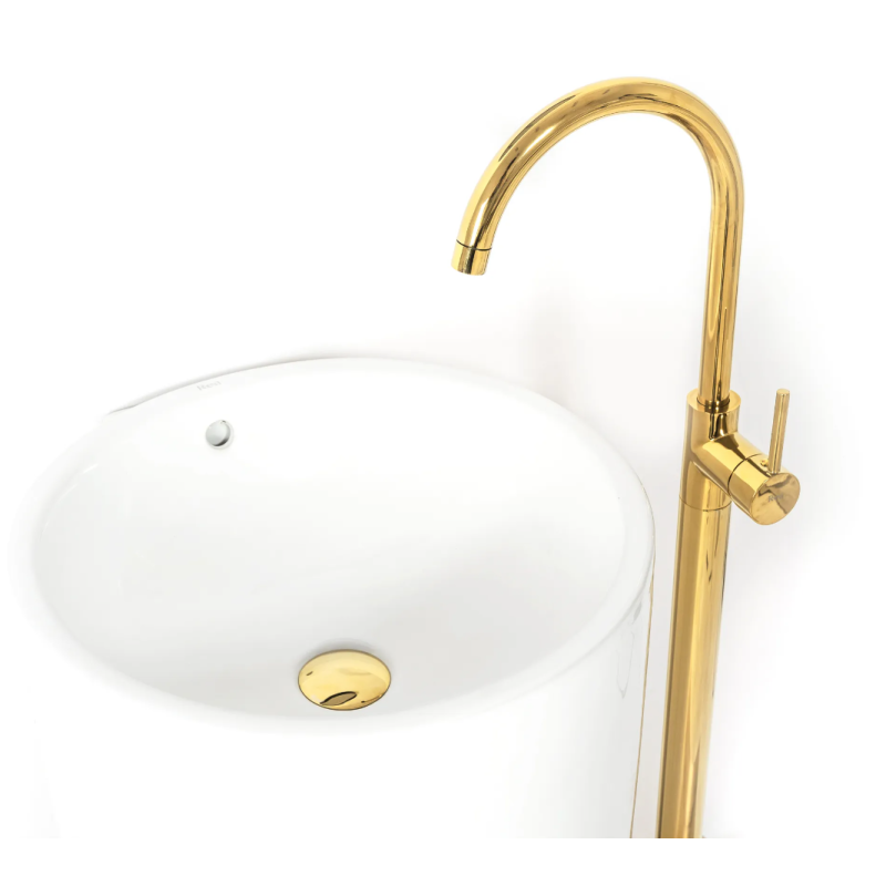 Złota Bateria Umywalkowa Lungo Ortis - Nowoczesny Styl i Elegancja