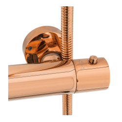 Ekskluzywny Zestaw Natryskowo-Wannowy Lungo w Kolorze Różowego Złota z Termostatem