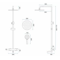 Ekskluzywny Zestaw Natryskowo-Wannowy Lungo w Kolorze Różowego Złota z Termostatem