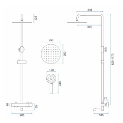 LUNGO Biały Zestaw Prysznicowo-Wannowy z Termostatem - Elegancja i Komfort