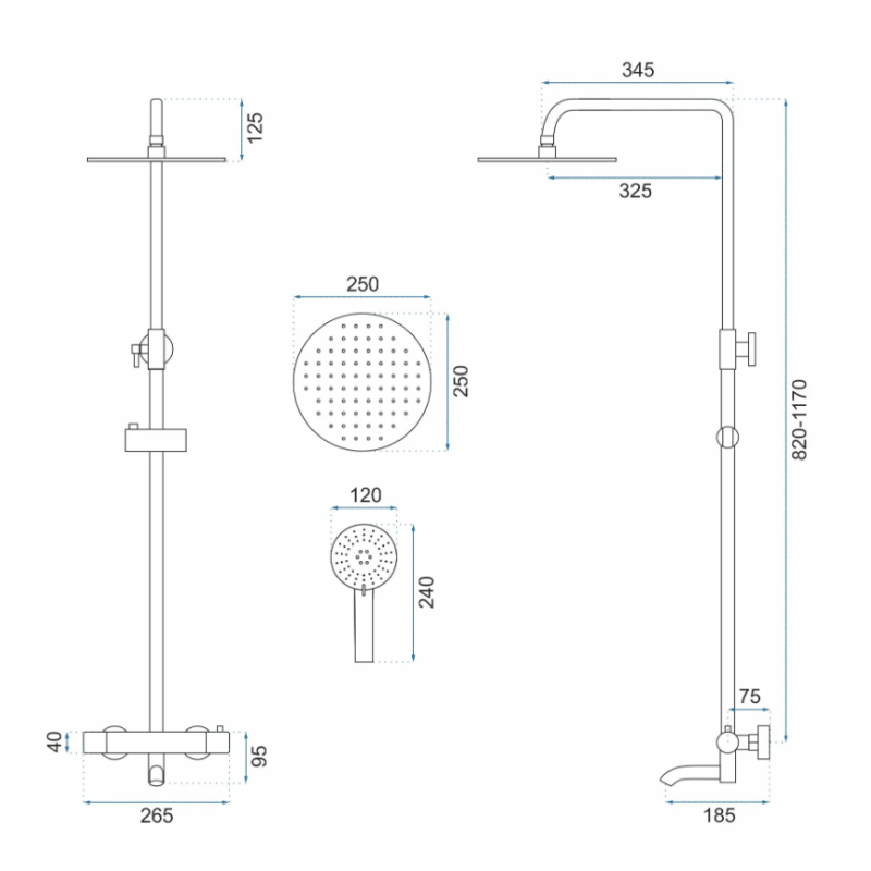 LUNGO Biały Zestaw Prysznicowo-Wannowy z Termostatem - Elegancja i Komfort