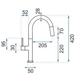 Elegancka stojąca bateria Apollo Rea - Black & Rose Gold do kuchni