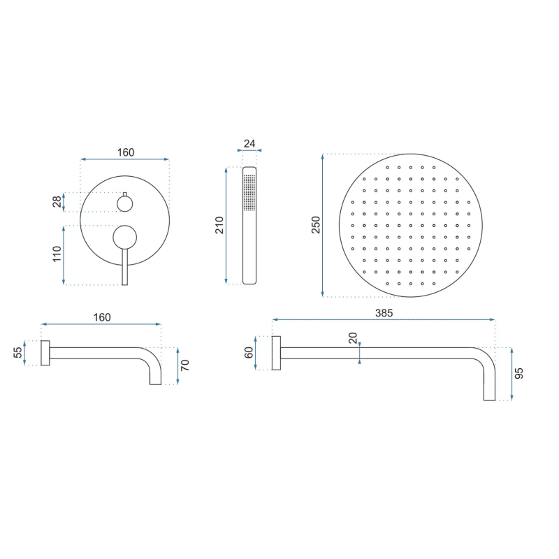 Elegancki Zestaw Prysznicowo-Wannowy LUNGO – Chromowane Wykończenie, Nowoczesny Design