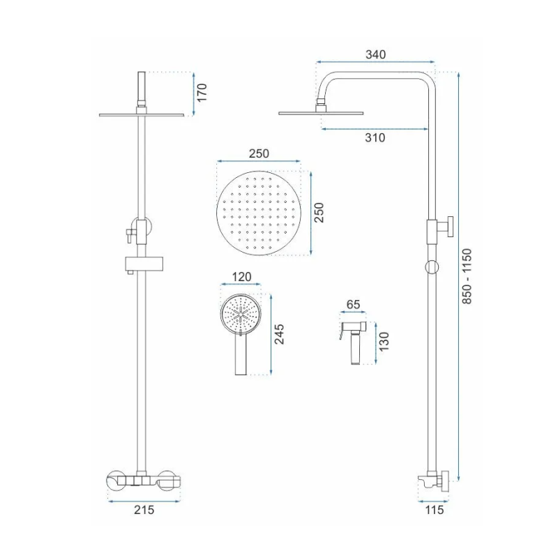 Elegancki Zestaw Prysznicowy MAX w Kolorze Czarnym - Styl i Funkcjonalność w Jednym