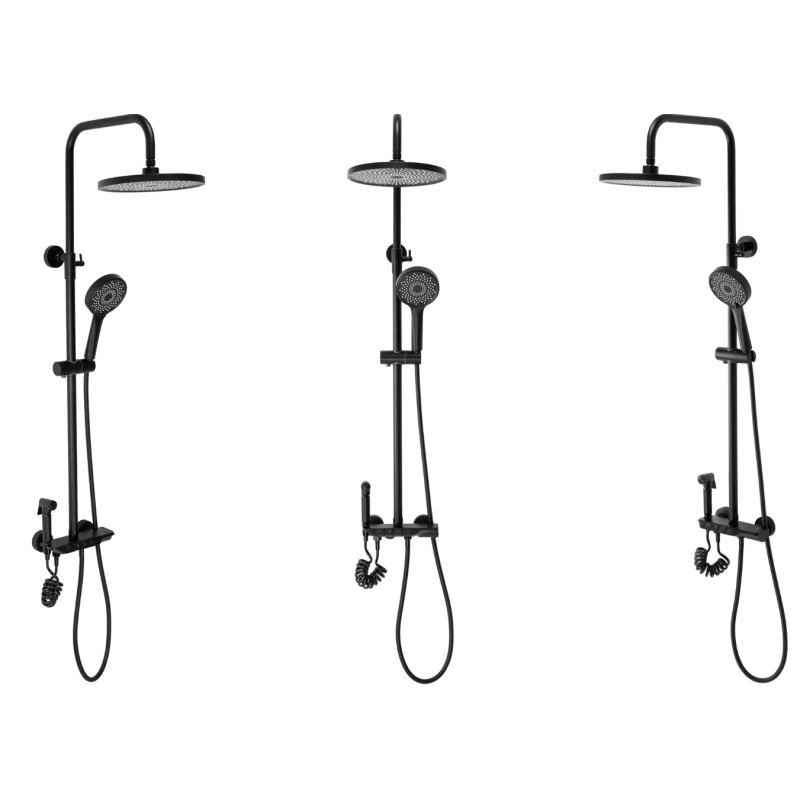 Elegancki Zestaw Prysznicowy MAX w Kolorze Czarnym - Styl i Funkcjonalność w Jednym