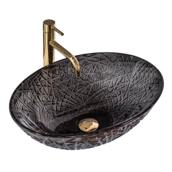 Luksusowa Umywalka Nablatowa FROST BLACK - Elegancja i Styl na Twojej Łazience