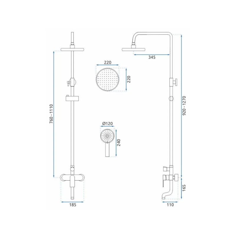 Elegancki Zestaw Prysznicowy VERSO w Czarnej Odsłonie