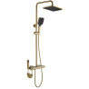 Luksusowy Zestaw Prysznicowy z Termostatem - Złoty Szczotkowany Design