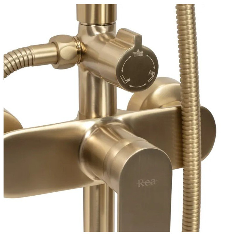 Elegancki Zestaw Prysznicowy Verso w Złotym Szampańskim Wykończeniu