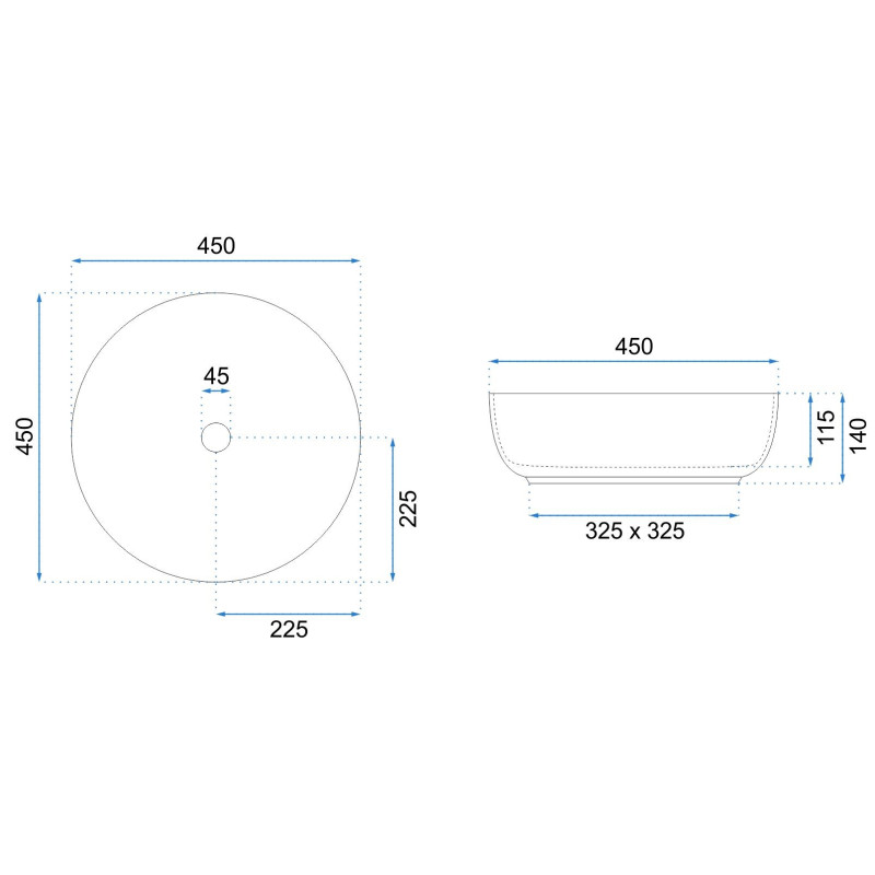 Elegancka Umywalka Nablatowa Elma w Szarym Macie - Nowoczesny Design