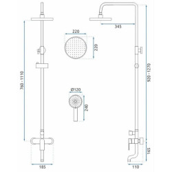 Elegancki Zestaw Prysznicowy Verso w Złotym Szampańskim Wykończeniu