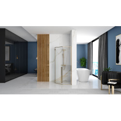 Diamentowa Elegancja Kabina Prysznicowa 100x100 - Złote Wykończenie dla Luksusowej Łazienki