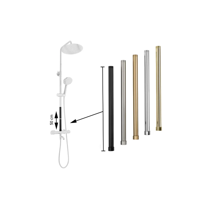 Elegancka Przedłużka 60cm, Zestaw w Złotym Szczotkowanym Wykończeniu