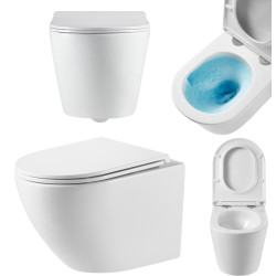 Innowacyjna Miska Wisząca Invena Limnos - Wirowe Spłukiwanie, Wolnoopadająca Deska