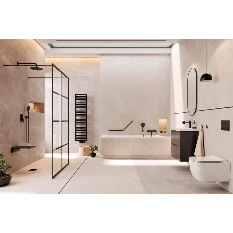 Fabrika walk-in ścianka prysznicowa 120x200 cm, czarny mat