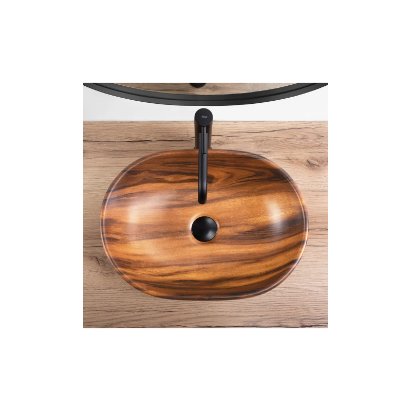 Elegancka Umywalka AMELIA Wood Matt – Idealna Na Blat, Styl Nowoczesny