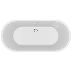 Elegancka Wanna Owalna Cersanit Crea 160x75 z Chromowanym Syfonem