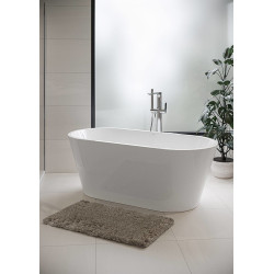 Elegancka Wanna Owalna Cersanit Crea 160x75 z Chromowanym Syfonem