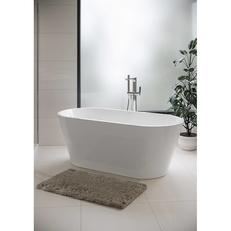 Elegancka Wanna Owalna Cersanit Crea 160x75 z Chromowanym Syfonem