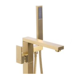 Luksusowa Bateria Wannowa Podłogowa TERY Złoto Szczotkowane REA-B5307