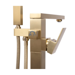 Luksusowa Bateria Wannowa Podłogowa TERY Złoto Szczotkowane REA-B5307