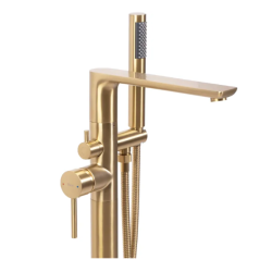 Ekskluzywna Bateria Wolnostojąca Flores w Złotym Matowym Wykończeniu