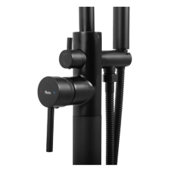 Stylowa Czarna Bateria Wannowa Podłogowa Mono - Elegancja i Klasa w Twojej Łazience!