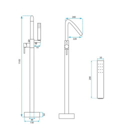Ekskluzywna Bateria Podłogowa ARAS Chrom do Wanny - Styl i Elegancja!