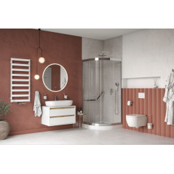 Sense Compact brodzik półokrągły 100x100 cm wysoki, biały połysk