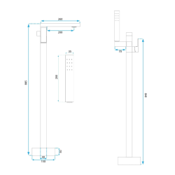 Wolnostojąca Bateria Wannowa REA ST005 Tery Czarna - Elegancja w Twojej Łazience