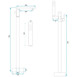 Wolnostojąca Bateria Wannowa REA ST005 Tery Czarna - Elegancja w Twojej Łazience