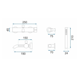 Nowoczesna Bateria Wannowa Lungo Czarna Metaliczna - Stylowa Elegancja w Twojej Łazience
