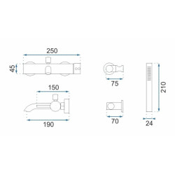 Nowoczesna Bateria Wannowa Lungo Czarna Metaliczna - Stylowa Elegancja w Twojej Łazience