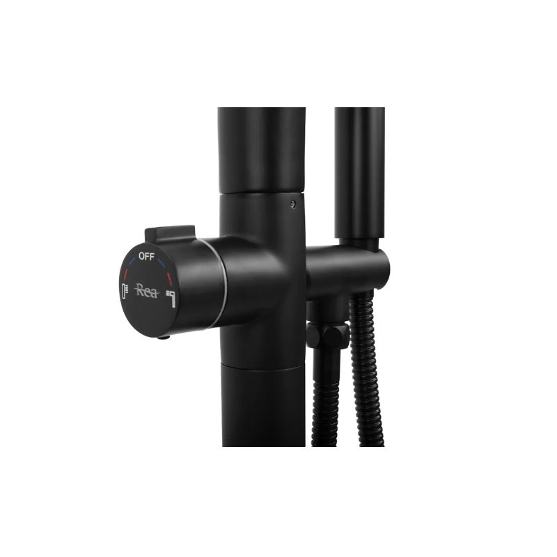 Luksusowa Czarna Bateria Wannowa Podłogowa CLARK ST004 - Elegancja i Styl w Łazience