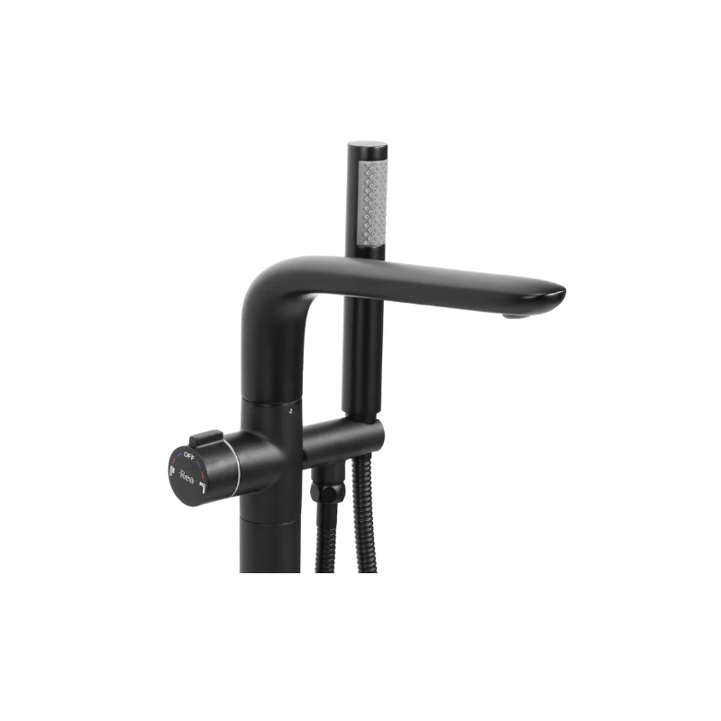 Luksusowa Czarna Bateria Wannowa Podłogowa CLARK ST004 - Elegancja i Styl w Łazience