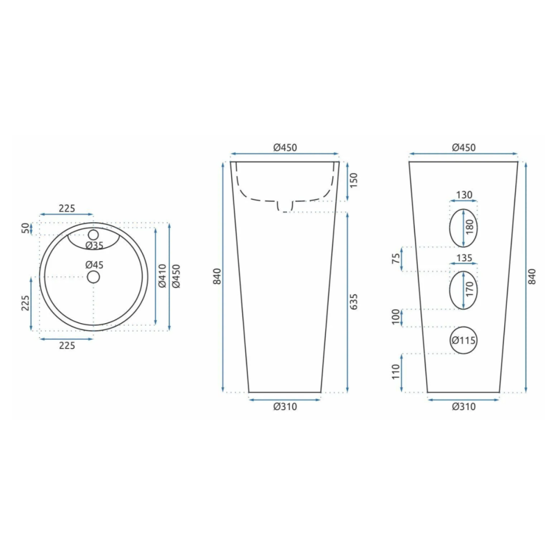 Elegancka Umywalka Wolnostojąca Anya Lava Mat - Nowoczesny Design!