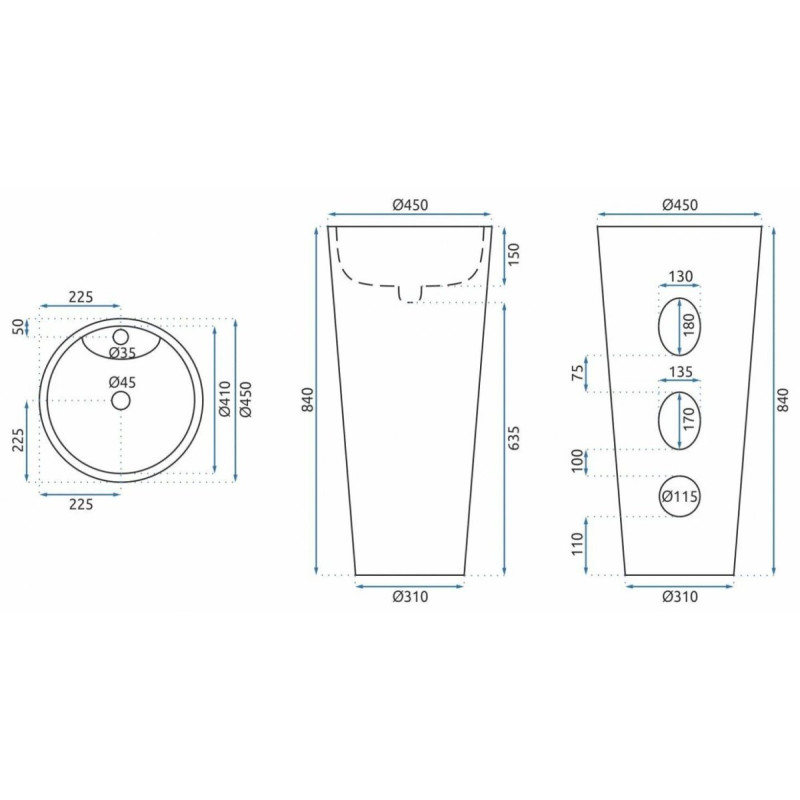Elegancka Umywalka Wolnostojąca Anya Lava Mat - Nowoczesny Design!