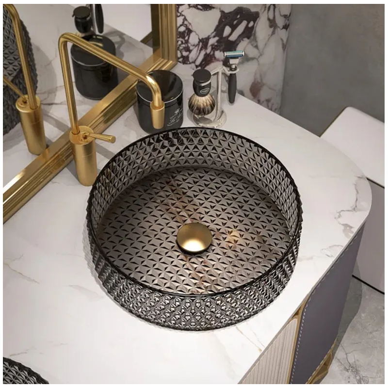 Wyjątkowa Umywalka CRISTAL 39 GREY NABLATOWA - Elegancja i Styl Twojej Łazienki!