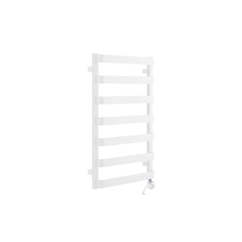 Meteor grzejnik łazienkowy elektryczny 85x50 cm z grzałką elektryczną 400W, biały soft