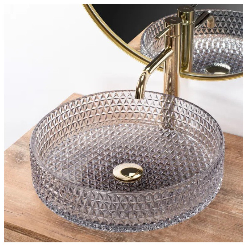 Wyjątkowa Umywalka CRISTAL 39 GREY NABLATOWA - Elegancja i Styl Twojej Łazienki!