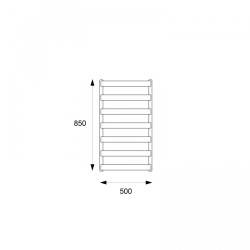 Meteor grzejnik łazienkowy elektryczny 85x50 cm z grzałką elektryczną 400W, biały soft