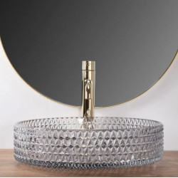 Wyjątkowa Umywalka CRISTAL 39 GREY NABLATOWA - Elegancja i Styl Twojej Łazienki!