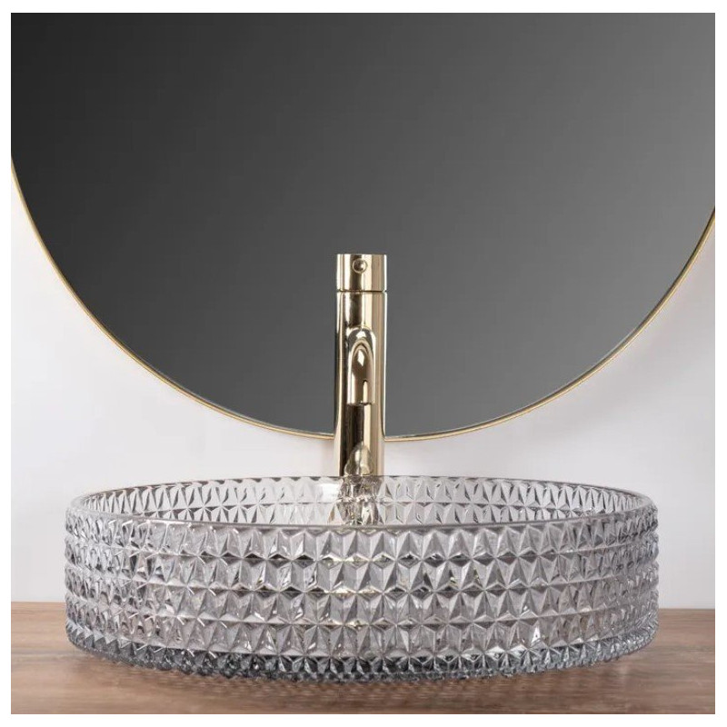 Wyjątkowa Umywalka CRISTAL 39 GREY NABLATOWA - Elegancja i Styl Twojej Łazienki!