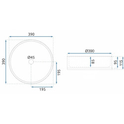 Wyjątkowa Umywalka CRISTAL 39 GREY NABLATOWA - Elegancja i Styl Twojej Łazienki!