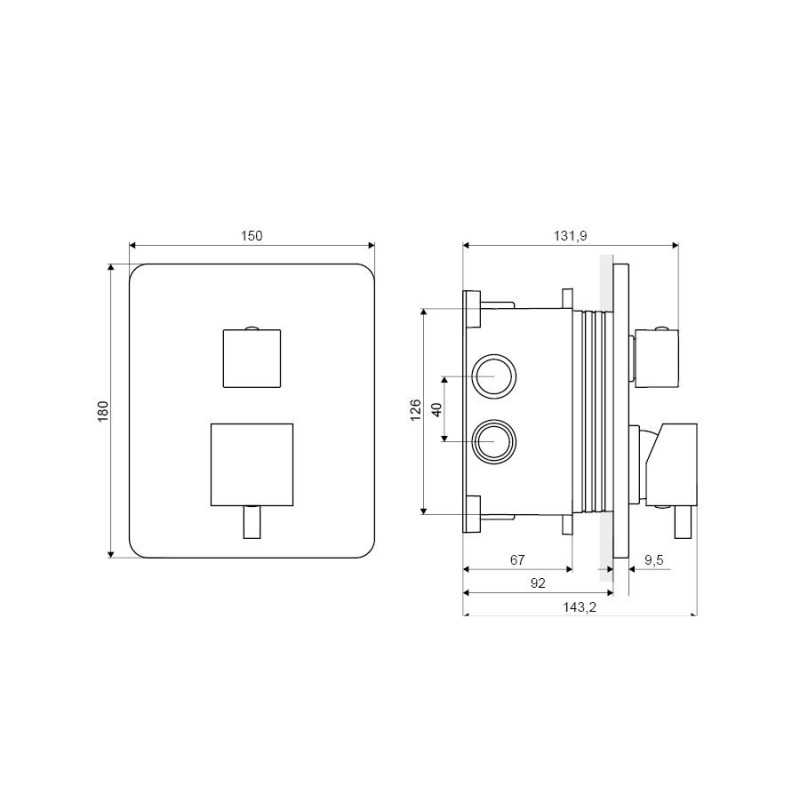 Frost Quatro Termo zestaw prysznicowy podtynkowym, z fix-box, chrom