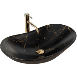 Ekskluzywna Umywalka Nablatowa Royal Marble Black Matt - Nowoczesny Design!
