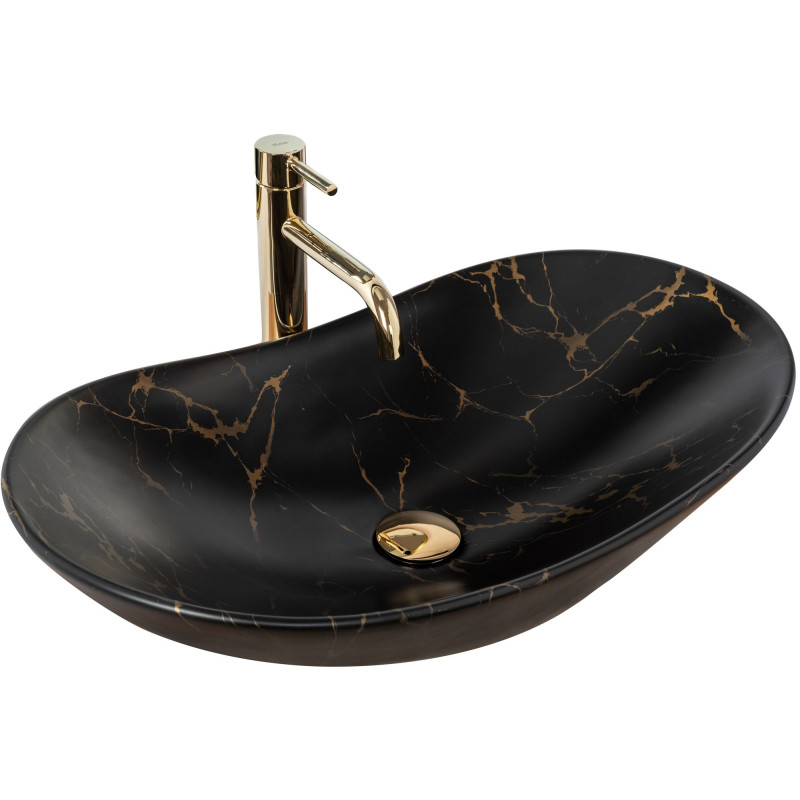 Ekskluzywna Umywalka Nablatowa Royal Marble Black Matt - Nowoczesny Design!