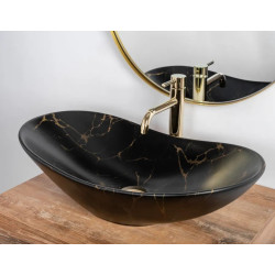 Ekskluzywna Umywalka Nablatowa Royal Marble Black Matt - Nowoczesny Design!
