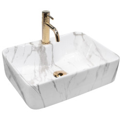 Stylowa Umywalka Nablatowa Kelly Marmo – Elegancja w Twojej Łazience!
