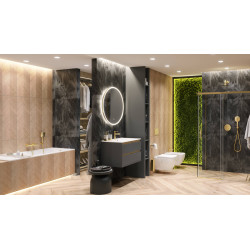 PI bateria wannowo-prysznicowa, złoty szczotkowany